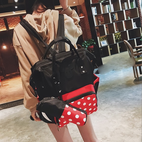 Minnie Mouse Large Capacity Backpack Diaper Bag - Picture 3 of 16